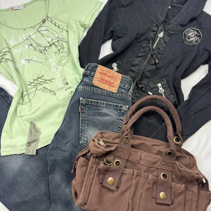 Black lace up tight fit zip up hoodie (S)