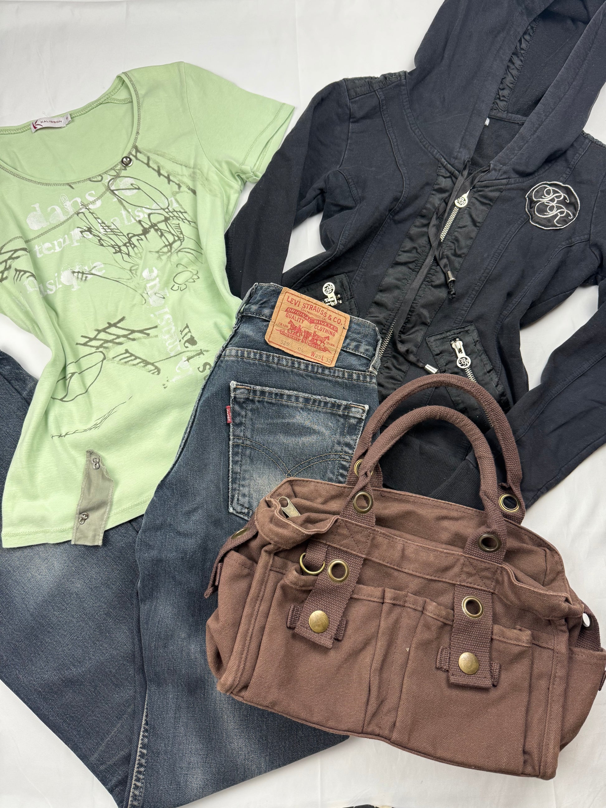 Black lace up tight fit zip up hoodie (S)