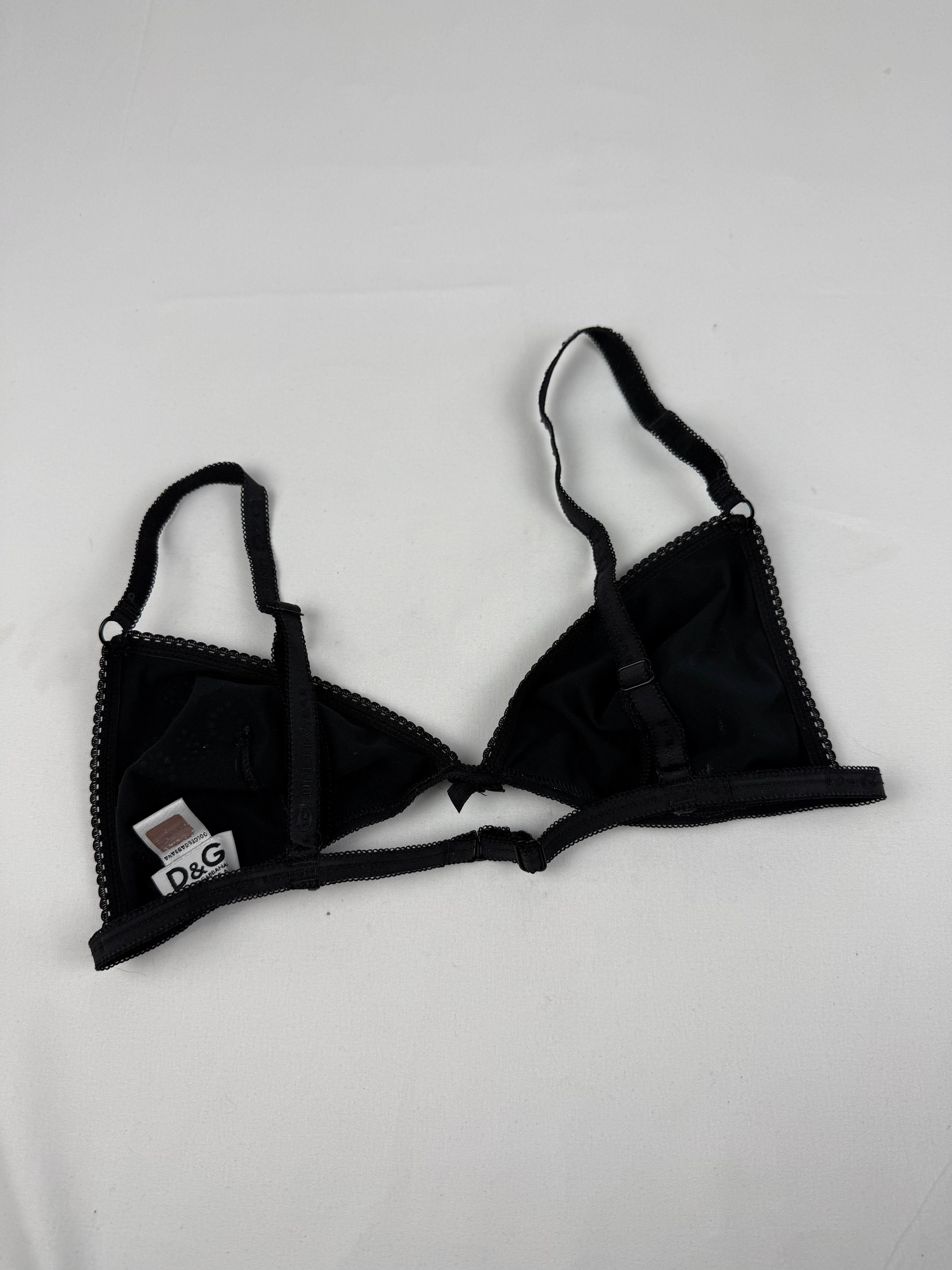 Black silky rhinestones bra (S/M)