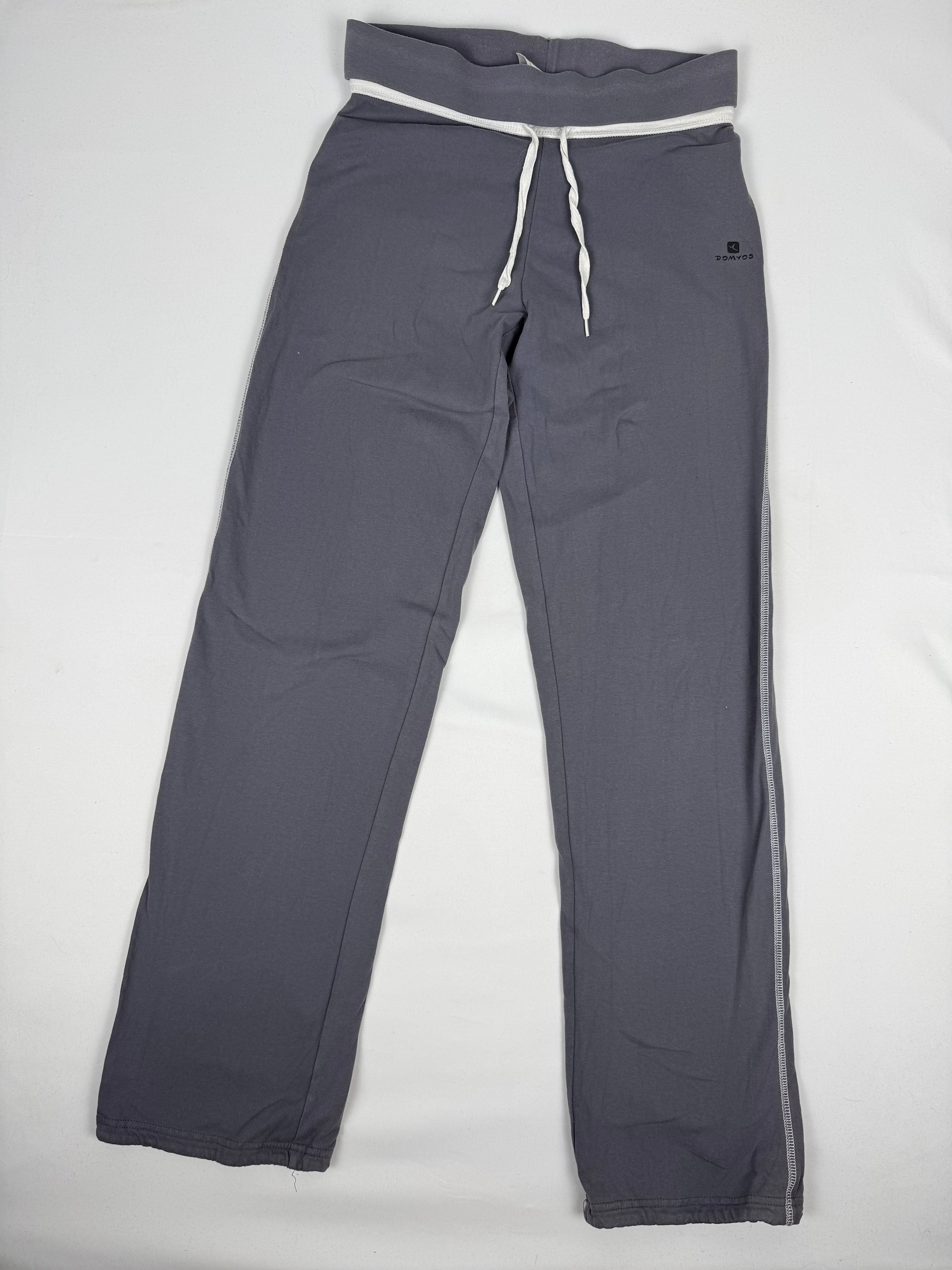 Pantalon droit taille basse en jean noir (XS)