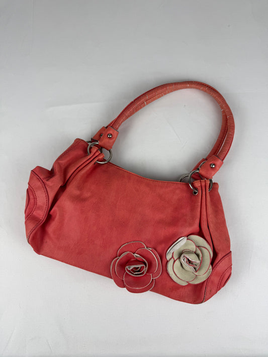 Orange pvc leather shoulder bag (30x21cm)