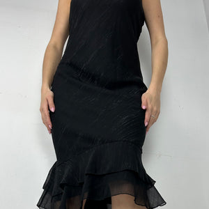 Black mesh lined maxi dress (S/M)