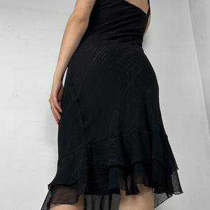 Black mesh lined maxi dress (S/M)