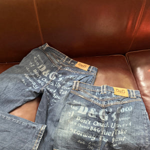 Blue denim low rise mini skirt (S)