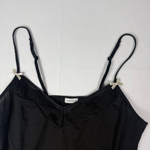 Black silky babydoll cami top (L)