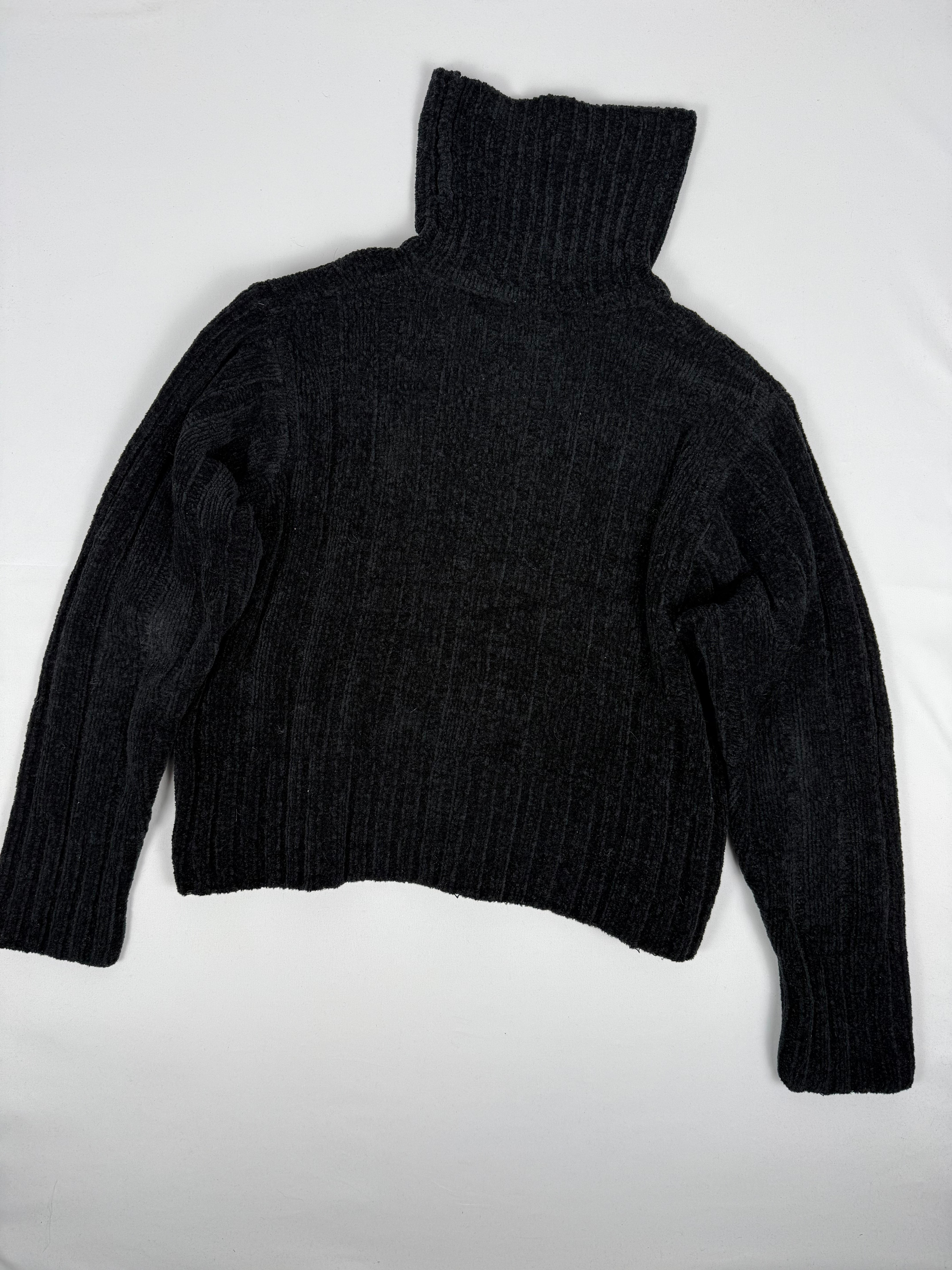 Pull à col roulé noir ultra-doux (XL)