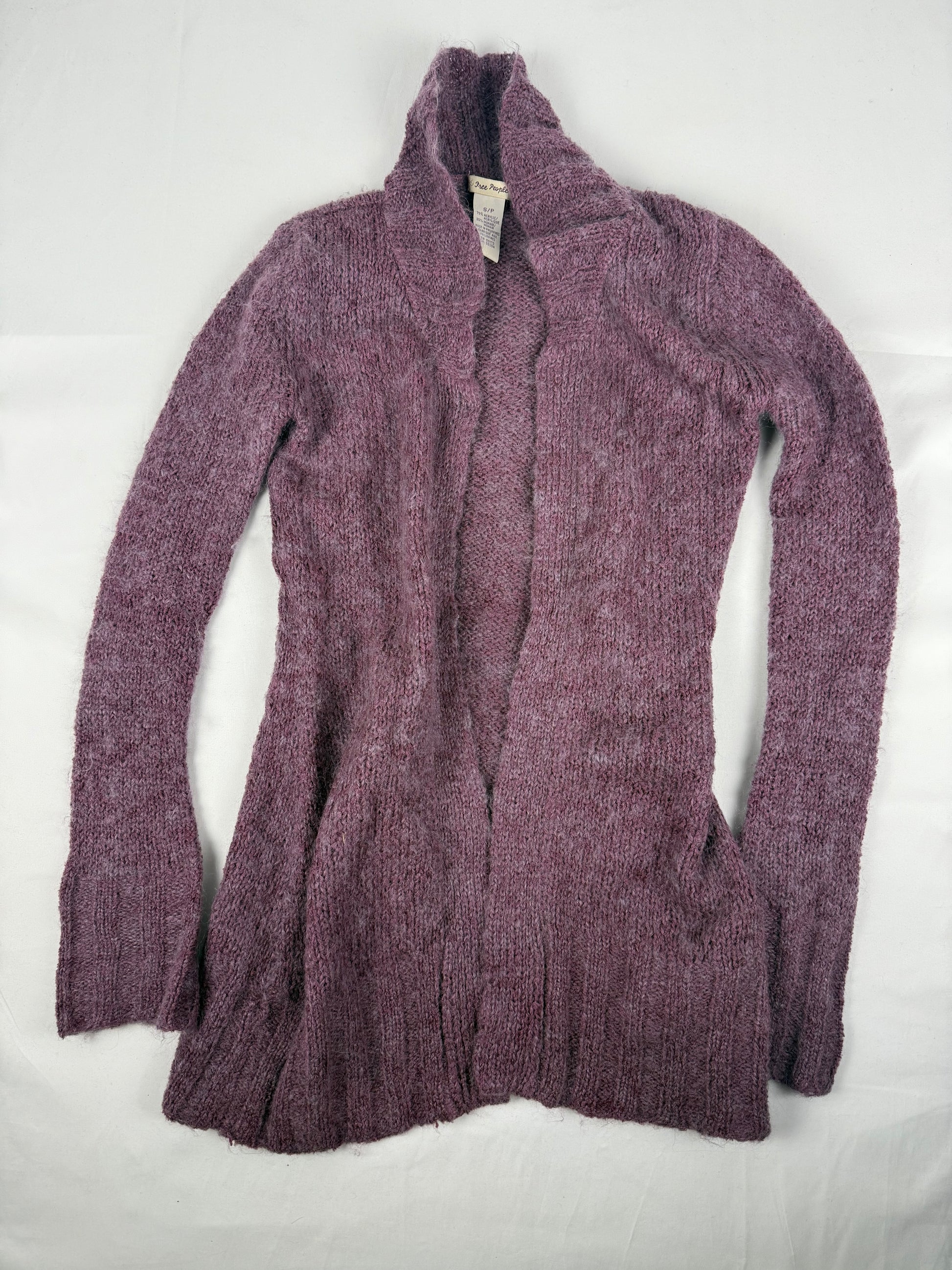 Purple mohair cardigan jumper (S/M)