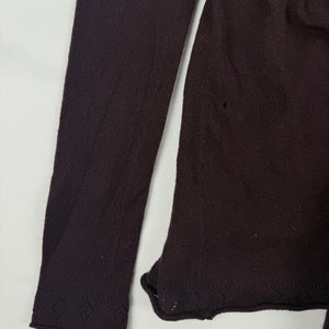 Brown 100% wool & cashmere tight fit wrap cardigan jumper (S/M)