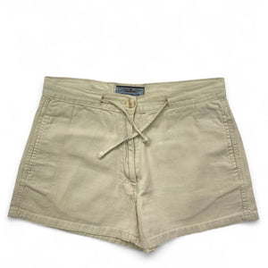 Beige 100% cotton mid rise mini short (S)