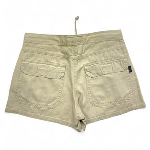 Beige 100% cotton mid rise mini short (S)
