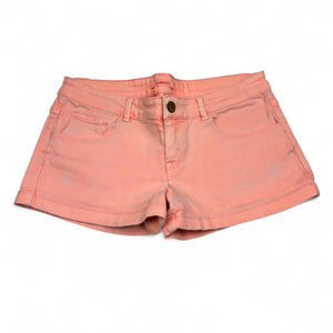 Orange denim low rise mini short (S)