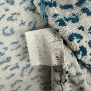 White & blue panther print cardigan jumper (XL)