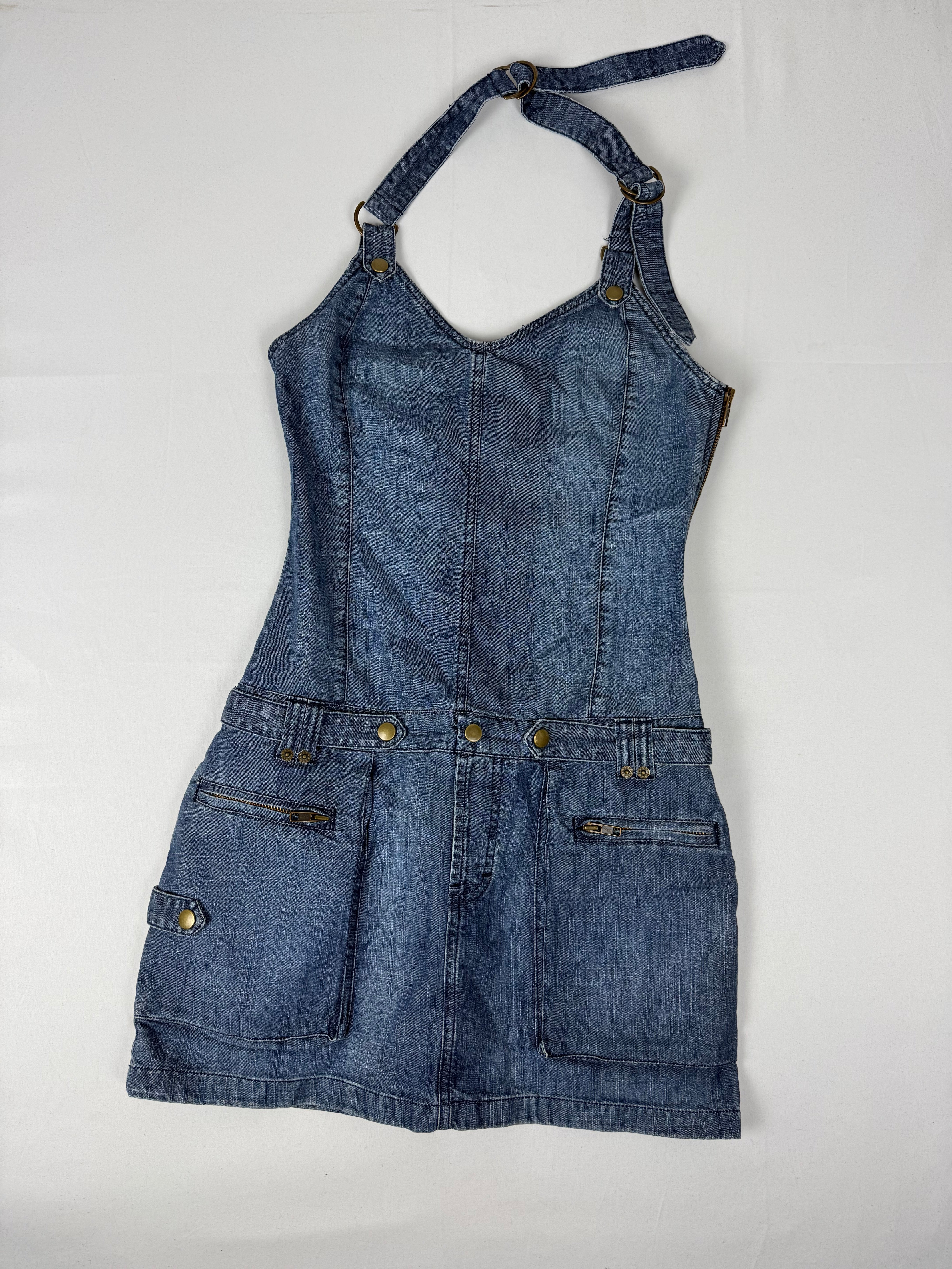 Blue denim mini dress (XS/S)