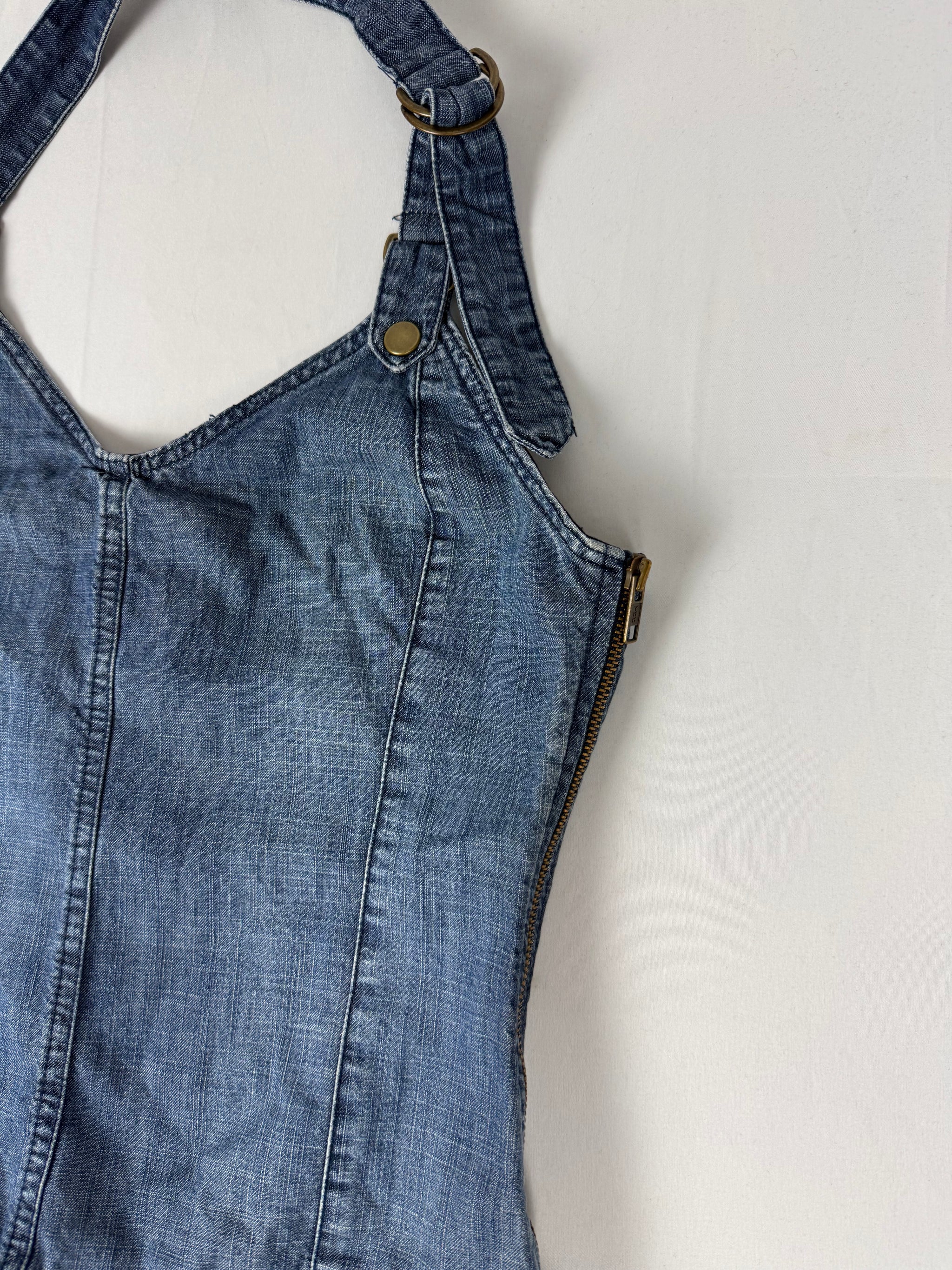 Blue denim mini dress (XS/S)