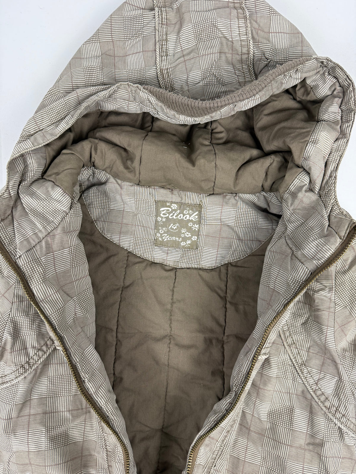 Beige mid season puffer jacket (XS)