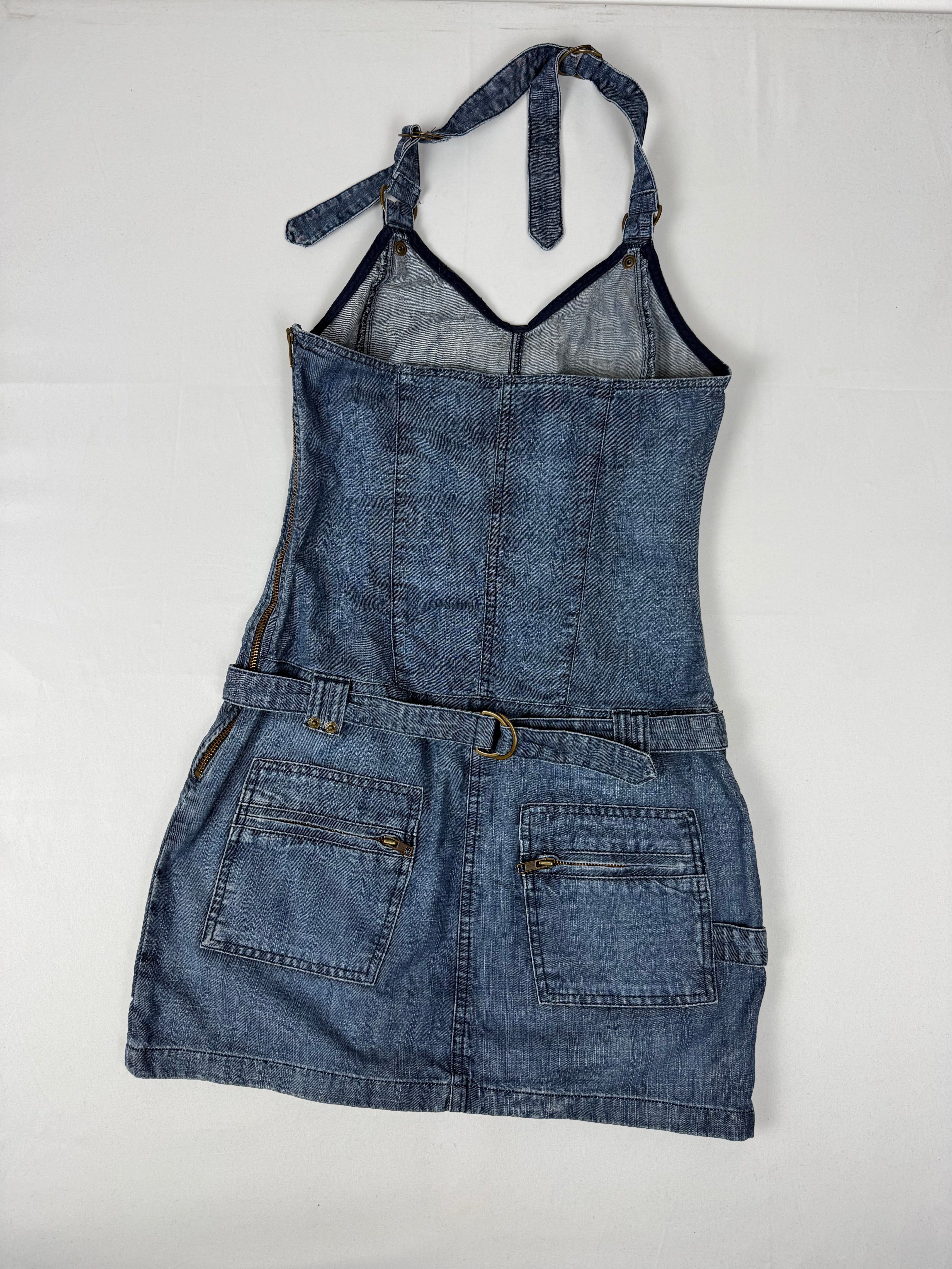 Blue denim mini dress (XS/S)