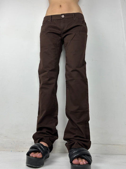 Brown low waist baggy pants (L)