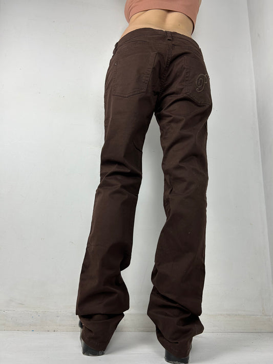 Brown low waist baggy pants (L)