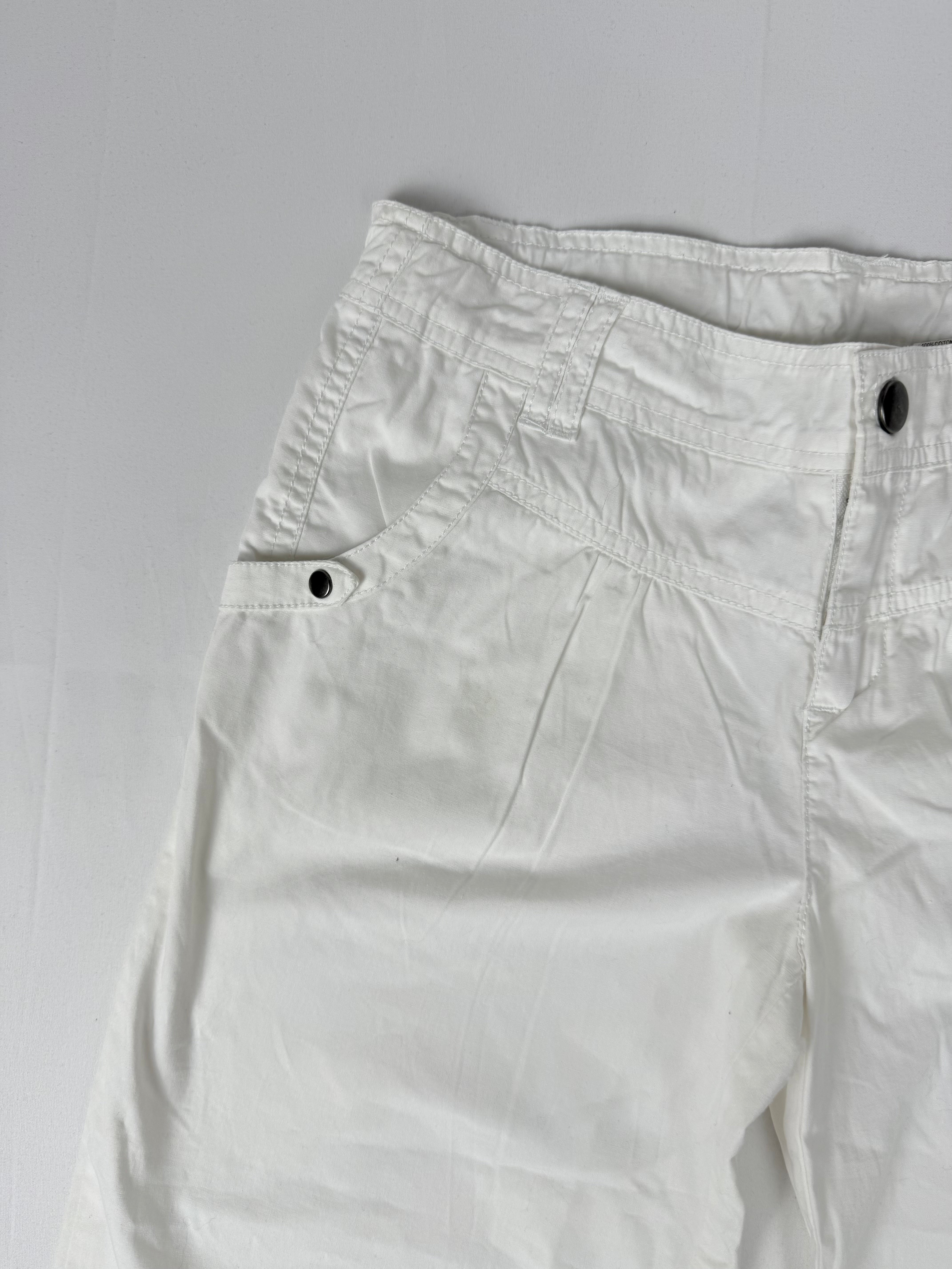 White 100% cotton low rise capri pants (XS)