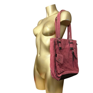 Pink velvet y2k vintage shoulder bag (33x32cm)