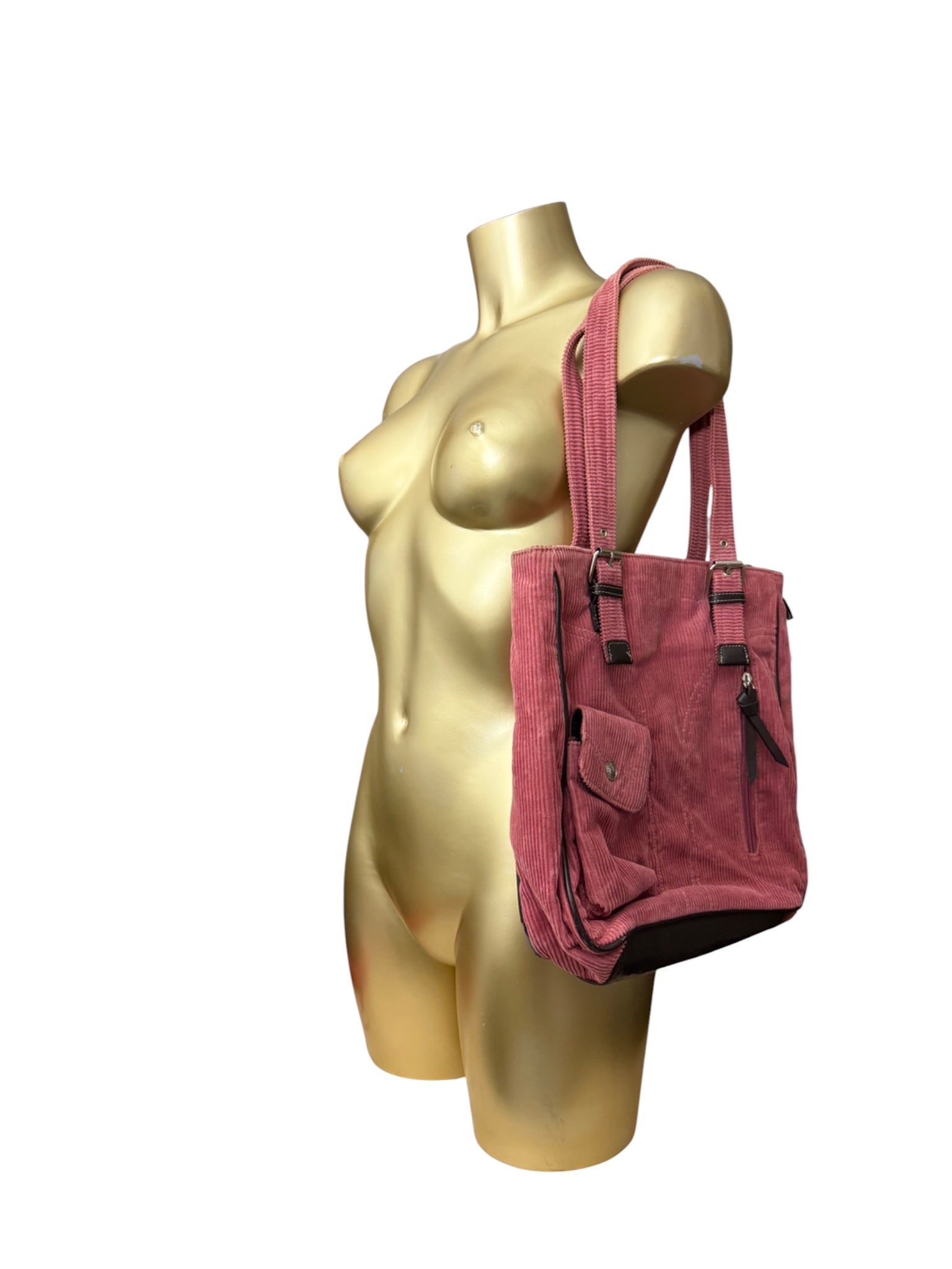 Pink velvet y2k vintage shoulder bag (33x32cm)