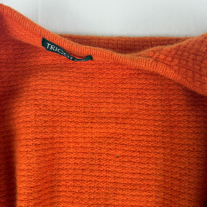 Orange knitted tie up cardigan jumper (S)