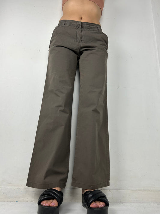 Brown low waist baggy pants (M)