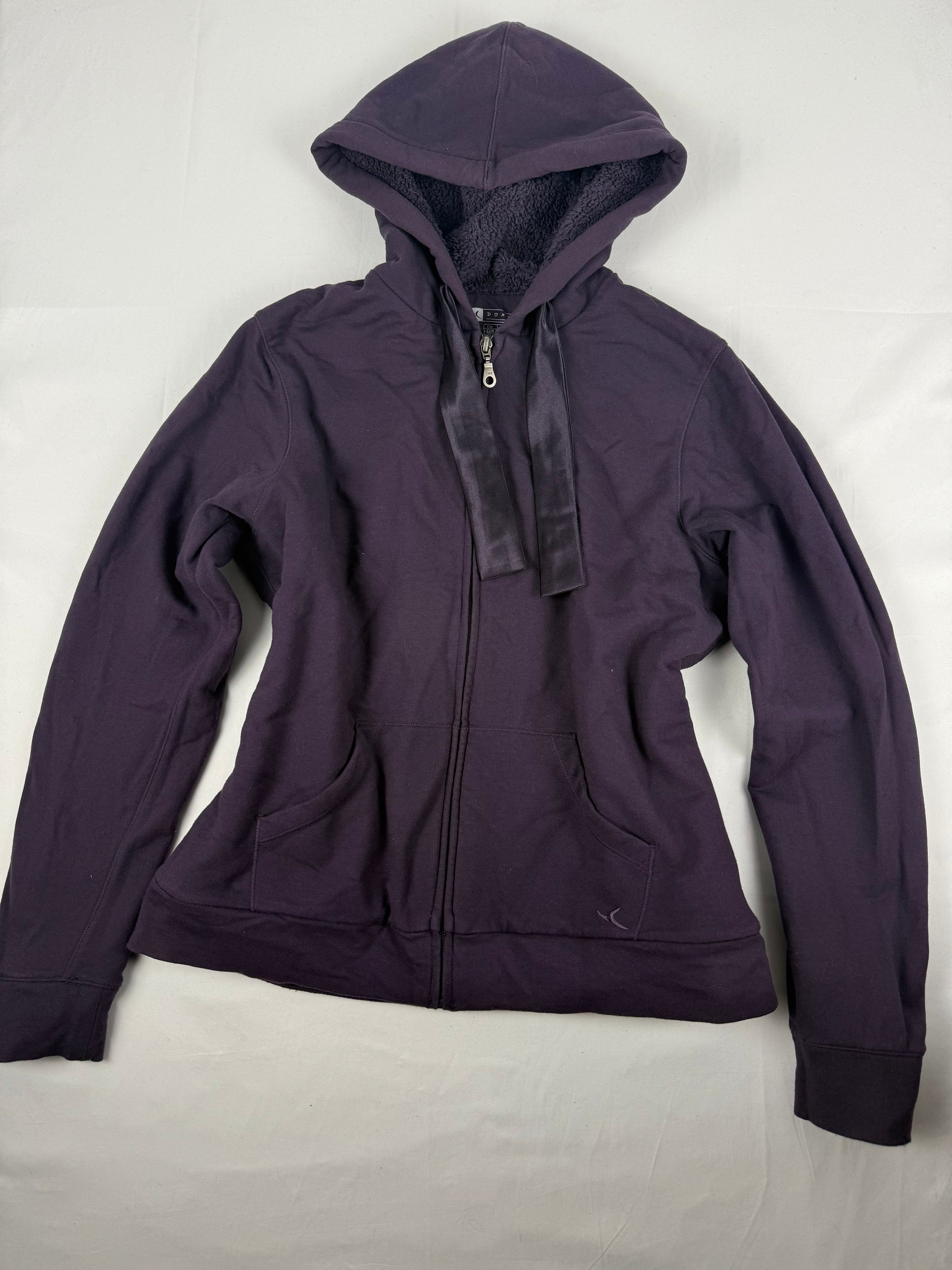 Purple inside fleece zip up hoodie jacket (S/M)