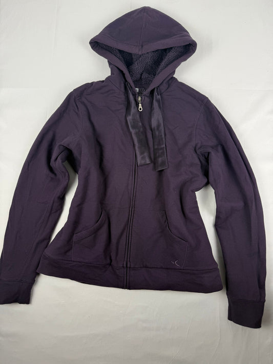 Purple inside fleece zip up hoodie jacket (S/M)