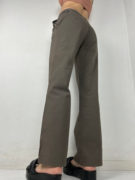Brown low waist baggy pants (M)