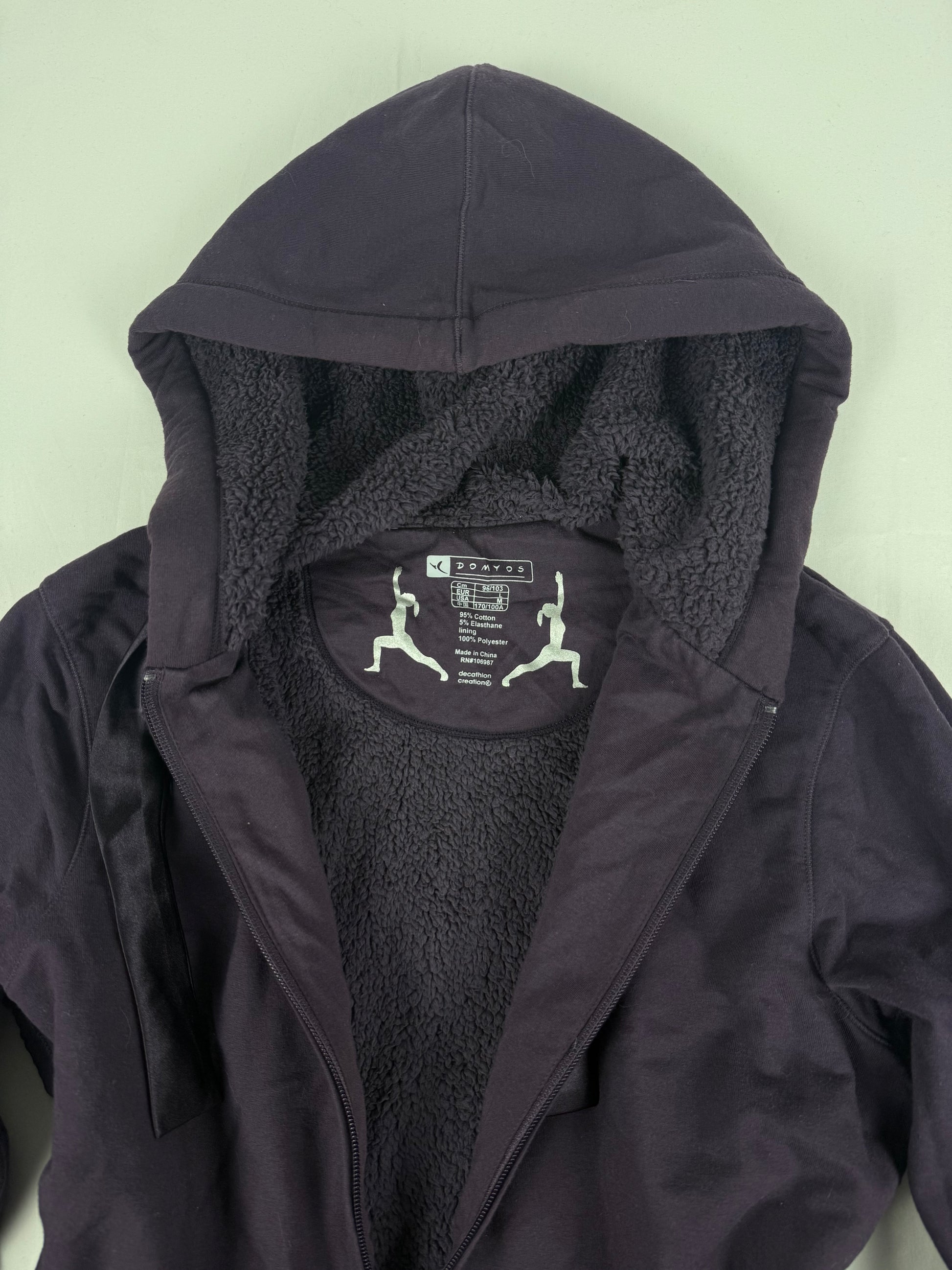 Purple inside fleece zip up hoodie jacket (S/M)
