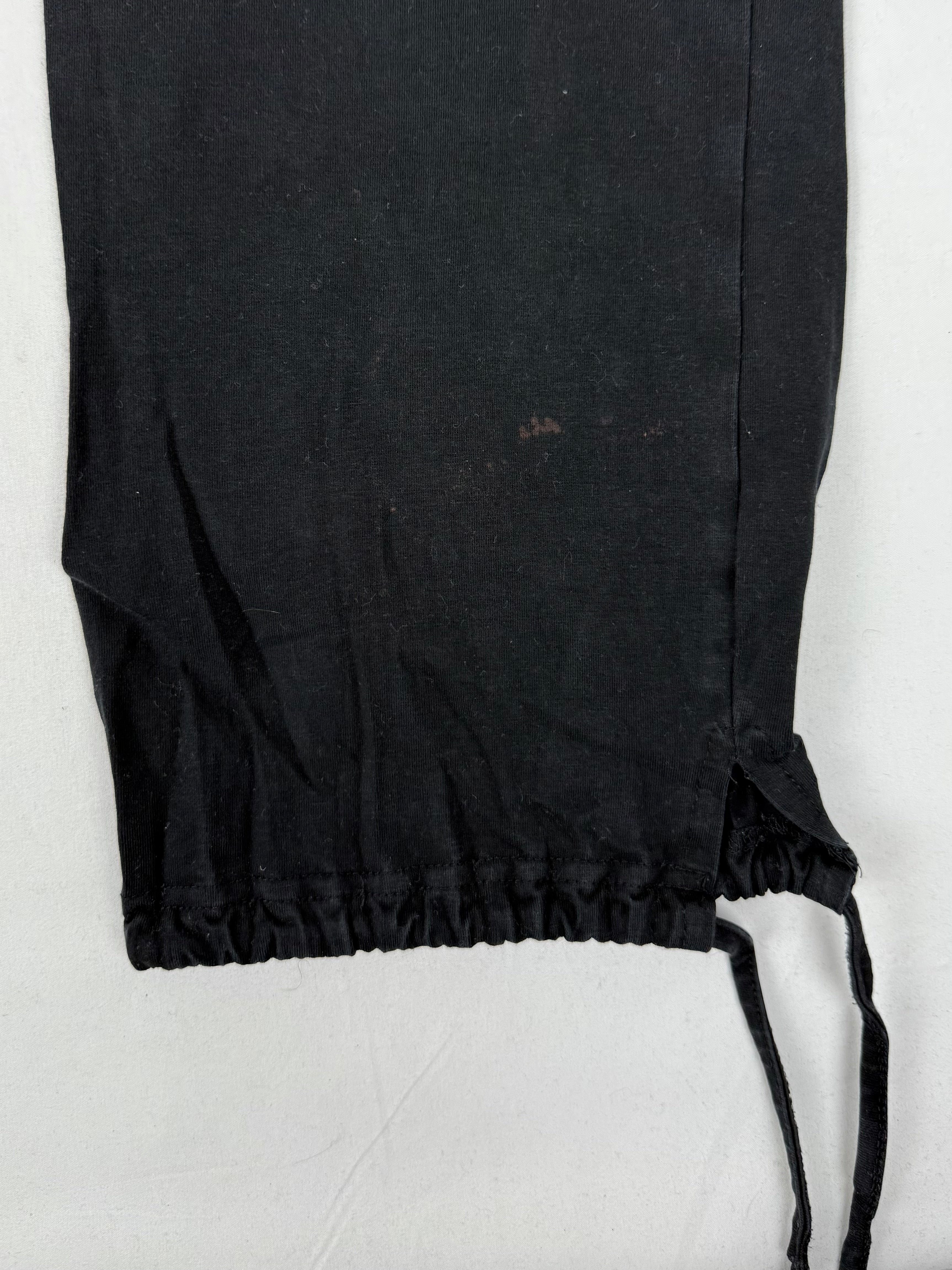 Pantalon droit taille basse en jean noir (XS)