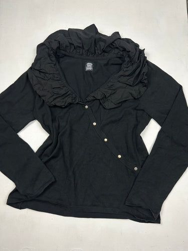 Black buttons up jumper (M)