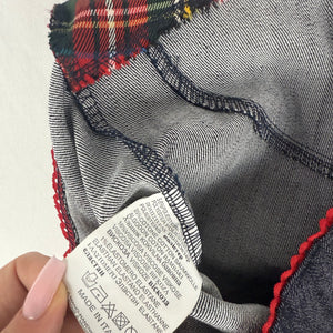 Denim red corse pleated mini dress (XL)