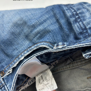 Blue denim low rise baggy denim pants (M/L)