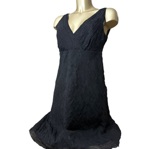 Black mesh lined night out mini dress (M)