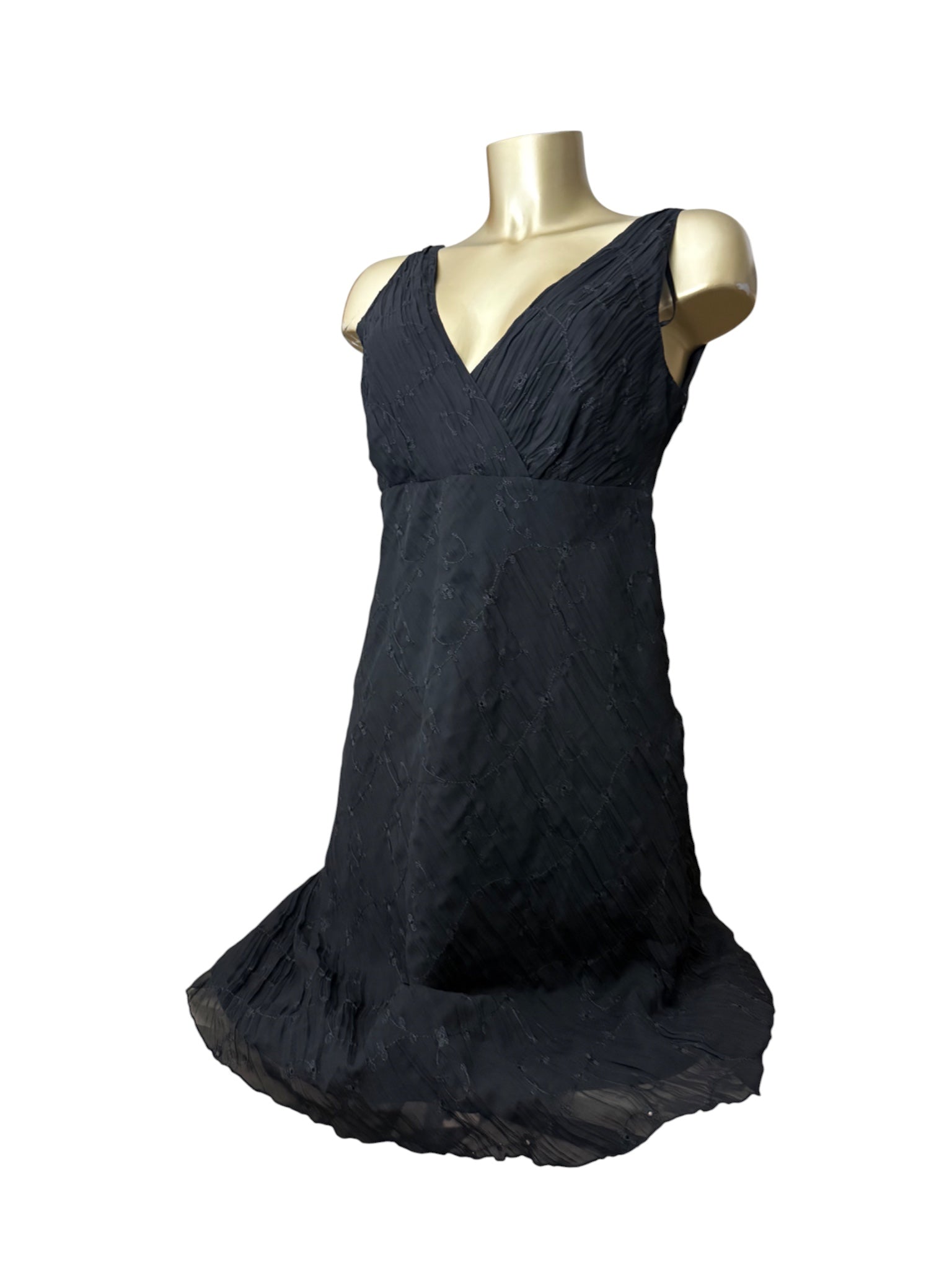 Black mesh lined night out mini dress (M)