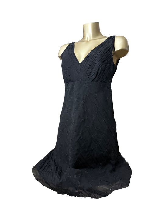 Black mesh lined night out mini dress (M)
