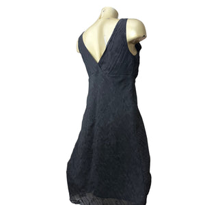 Black mesh lined night out mini dress (M)