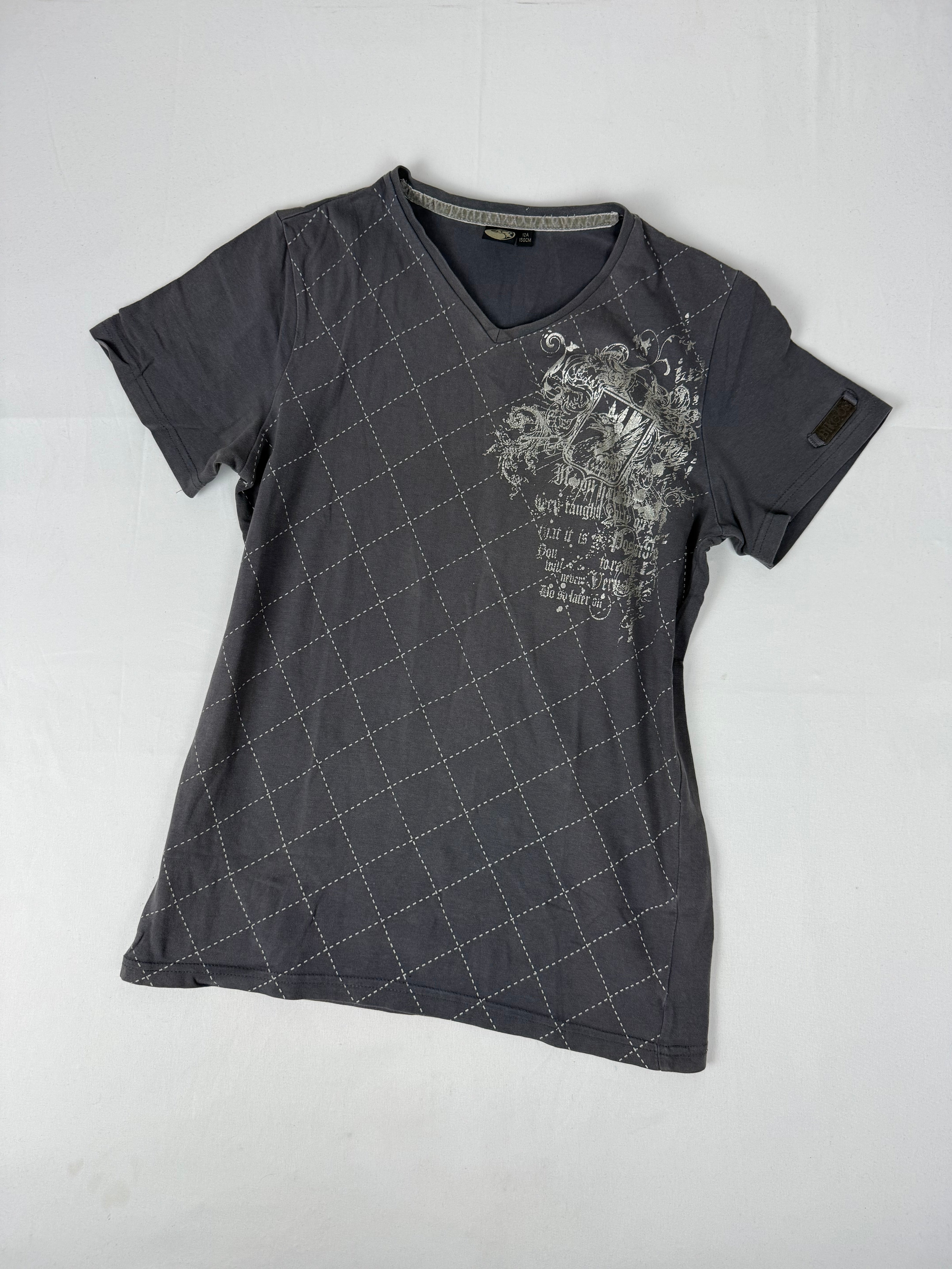 Grey graphic 100% cotton tee (M)