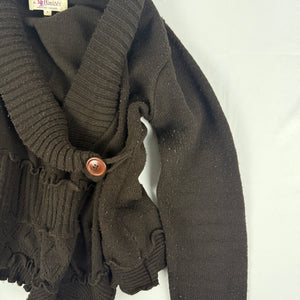 Brown ruffles tie up cardigan jumper (S/M)