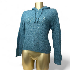 Green crochet super soft hooded jumper (M/L)