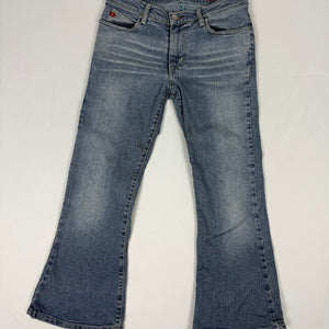 Blue denim low rise capri pants (S)