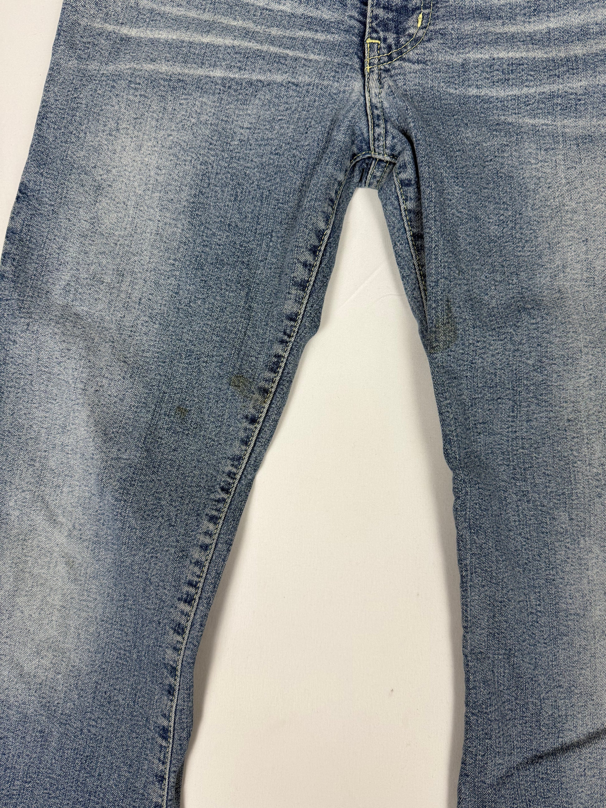 Blue denim low rise capri pants (S)