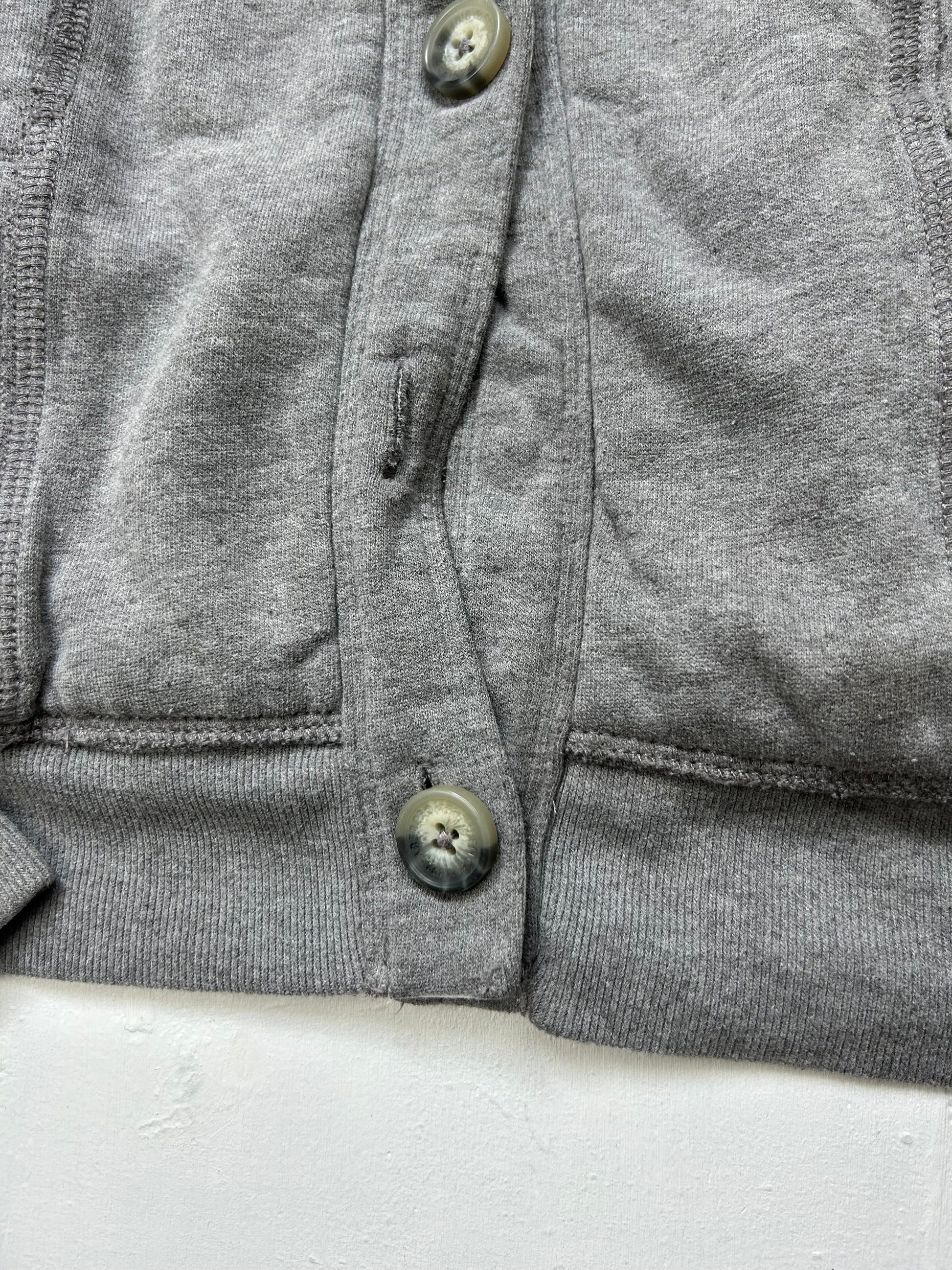 Grey spell out logo inside fleece hoodie jacket (S/M)