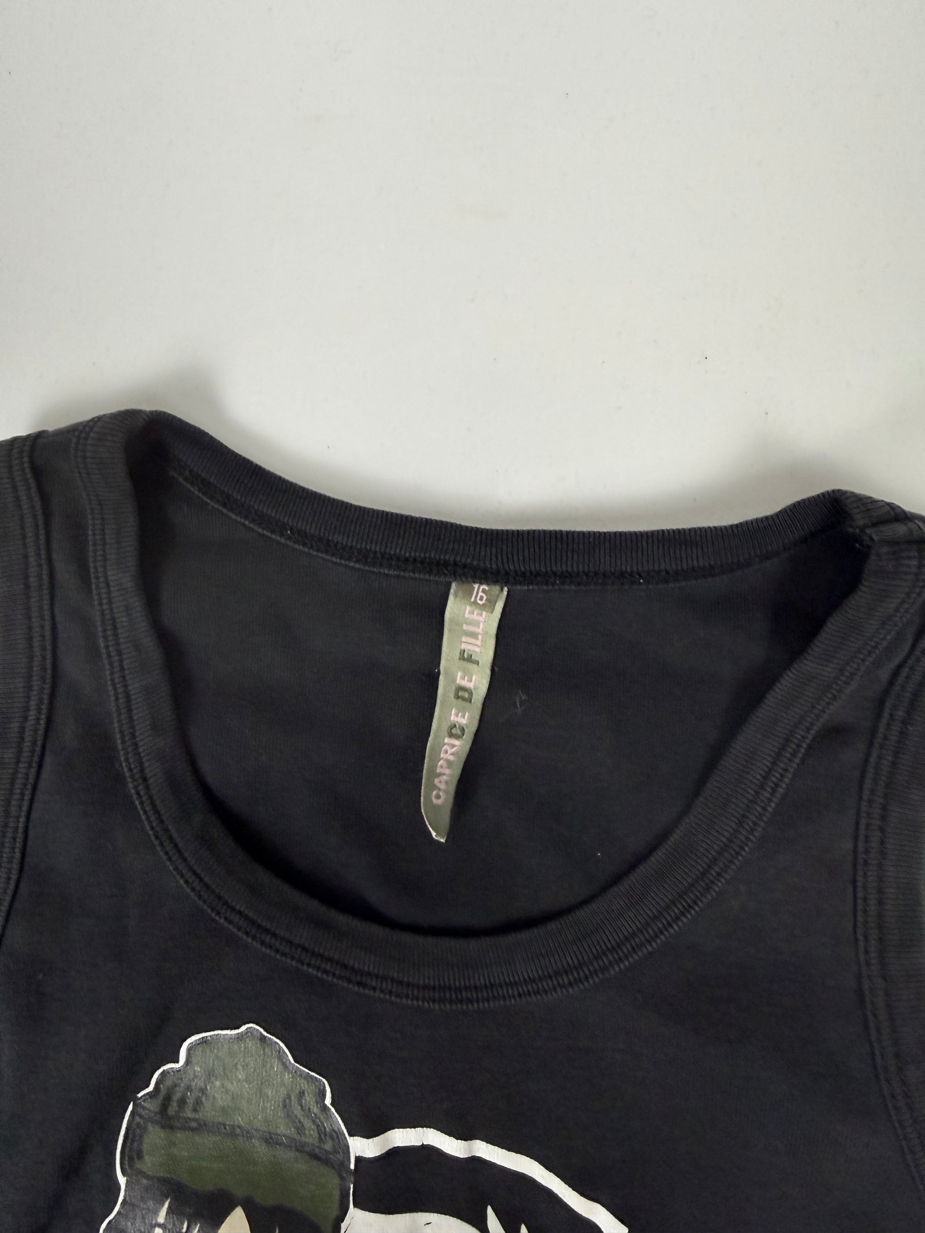 Black graphic tank top (S)