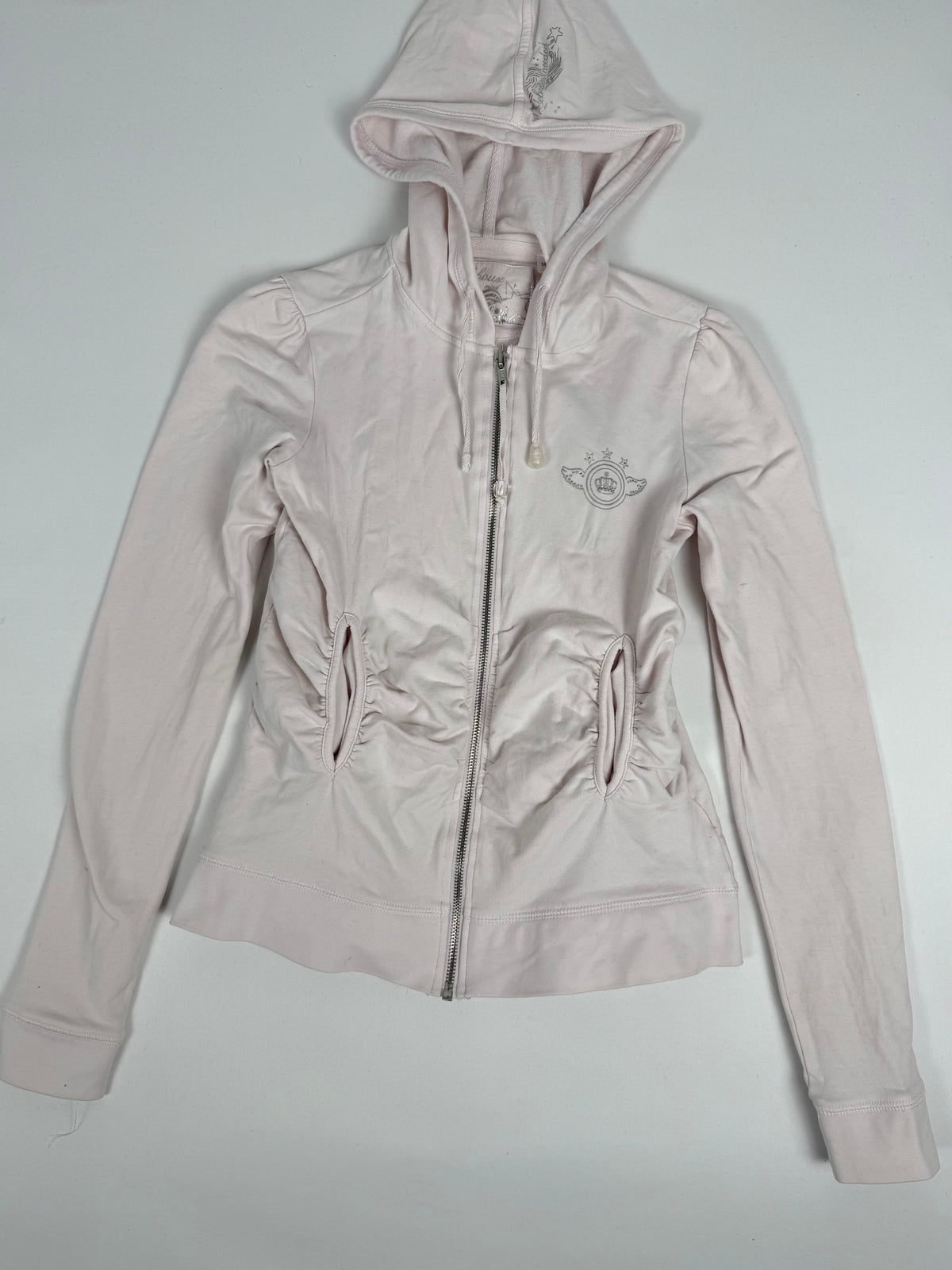 Baby pink cotton zip up hoodie (S)