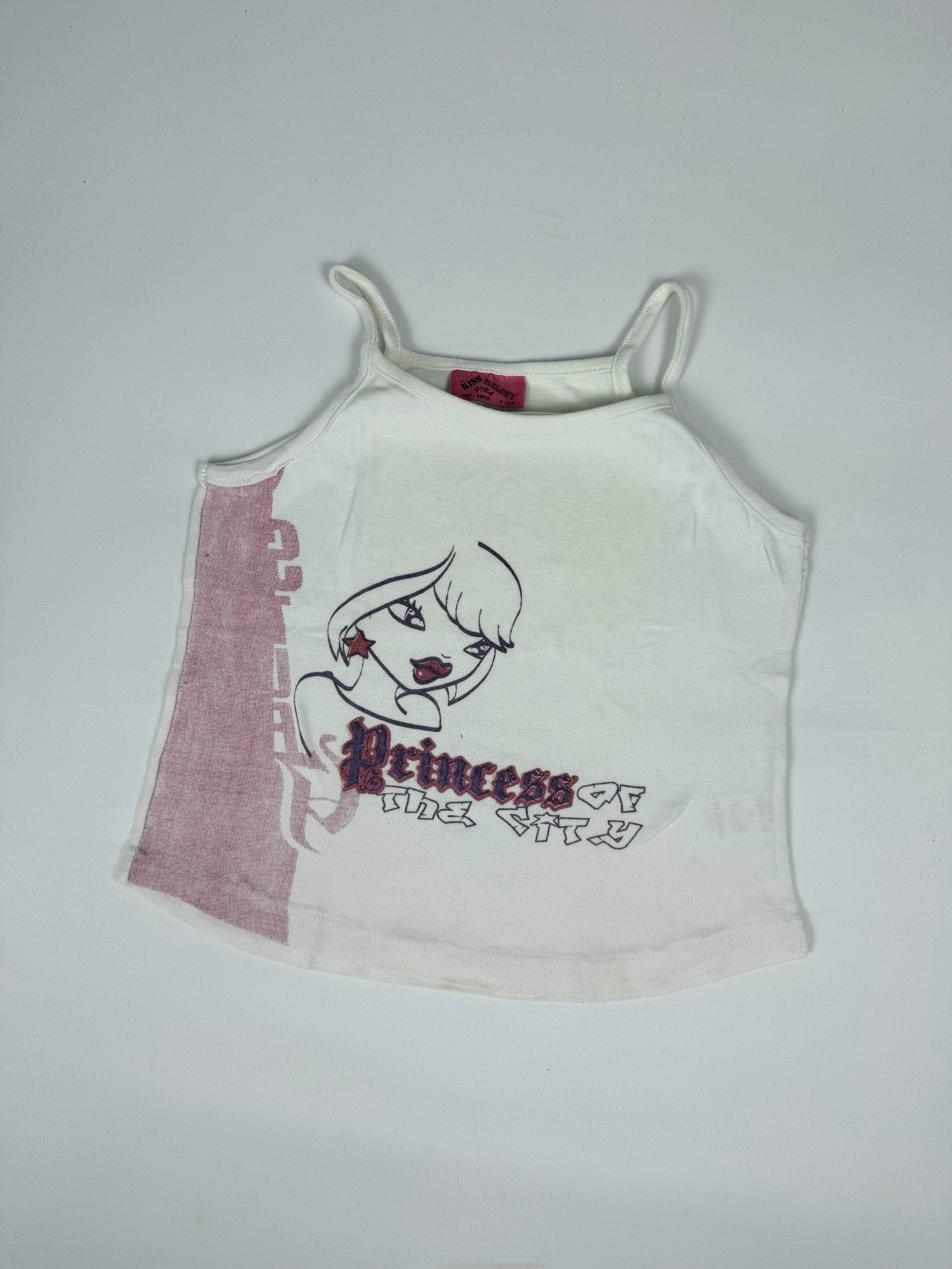 White graphic cotton top (M)