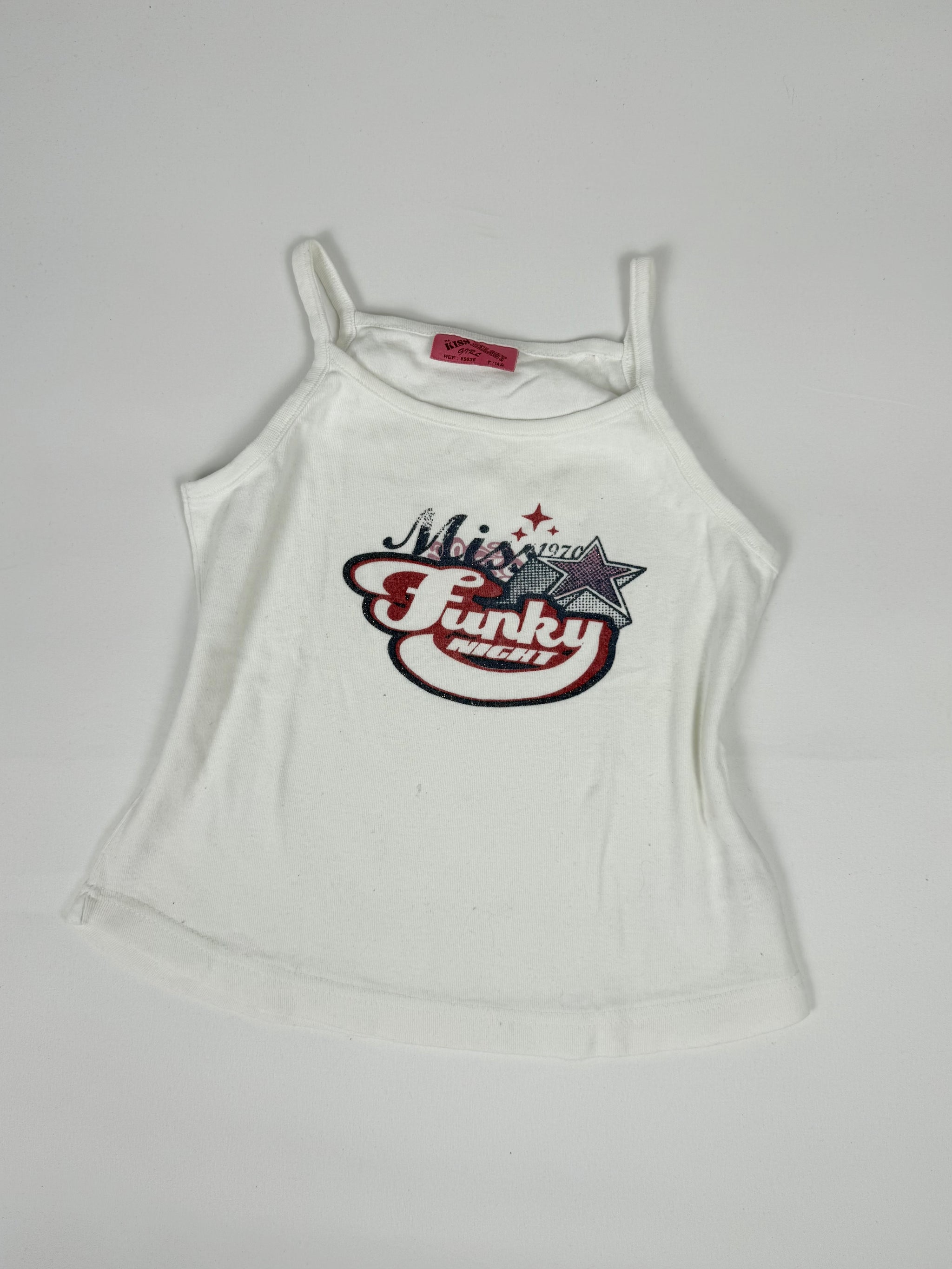 White graphic cotton top (M)