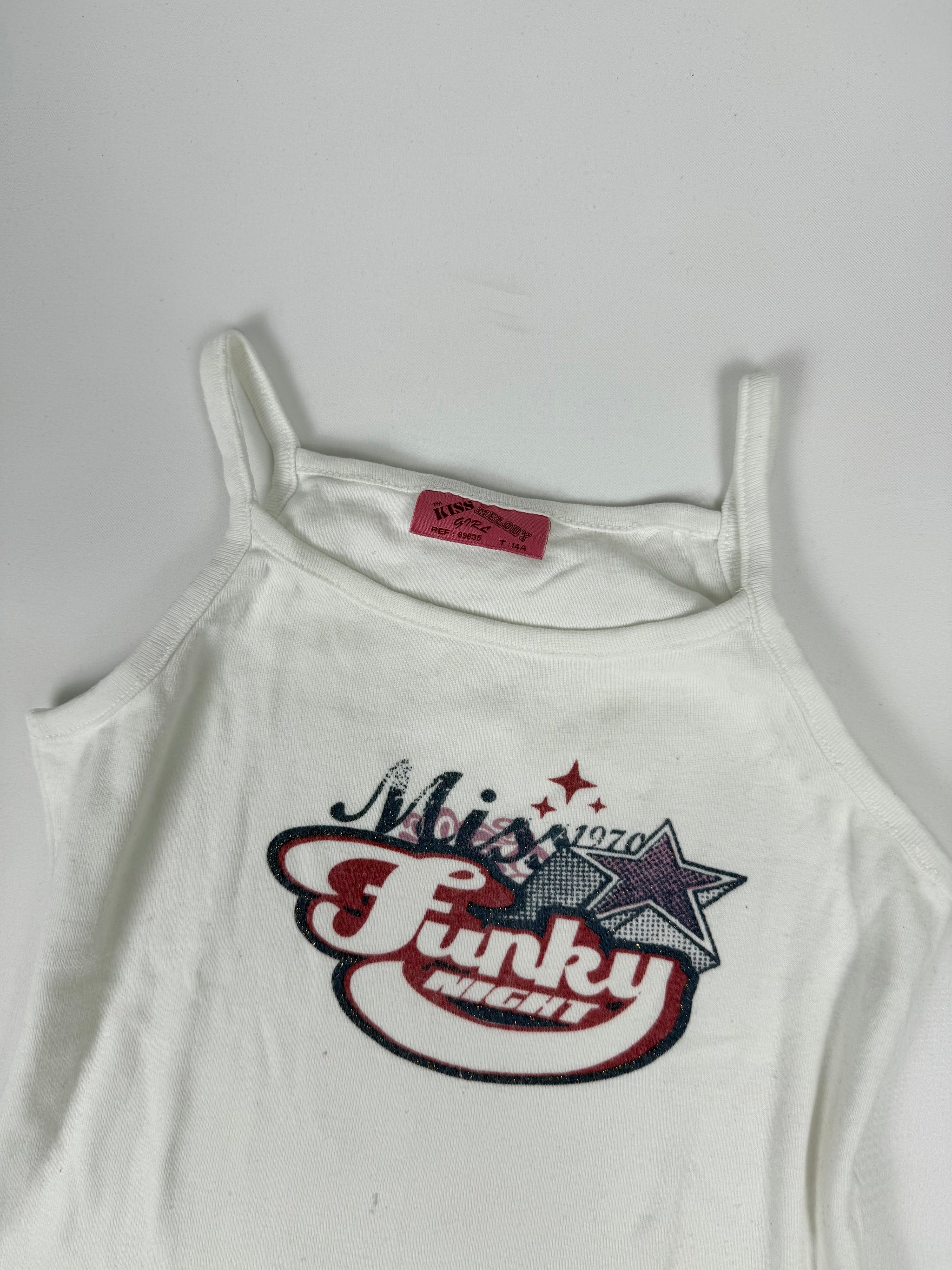 White graphic cotton top (M)